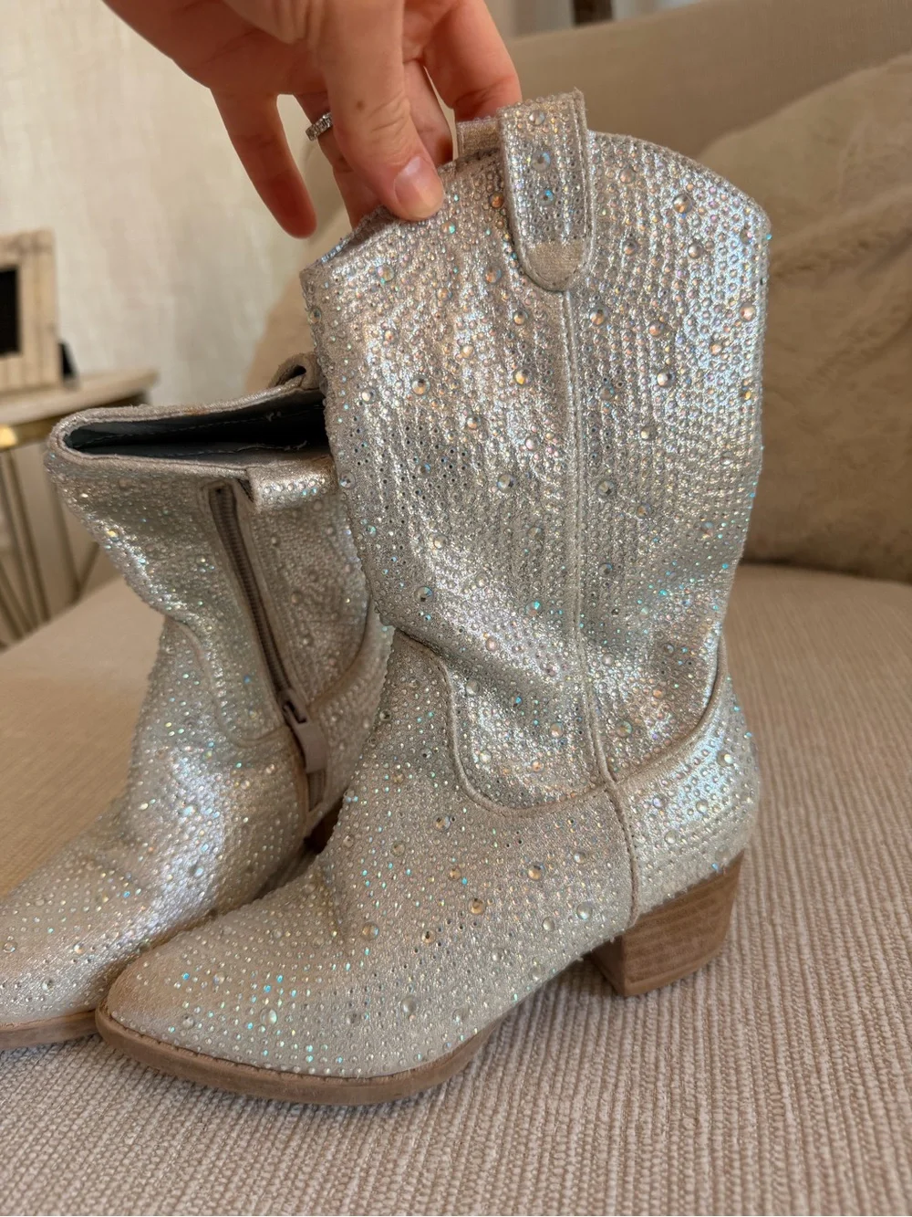 Forever rhinestone western girls pointed toe cowboy boots 11T - Picture 3 of 7